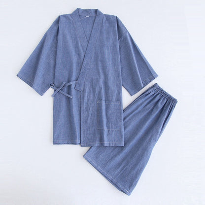 Unisex Summer Cotton Pyjama Set with Shorts & Wrap-Around Top