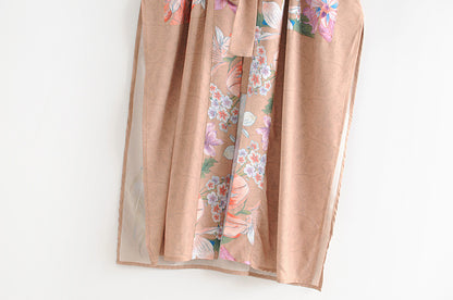 Peacock Print Blush Bathrobe/Kimono