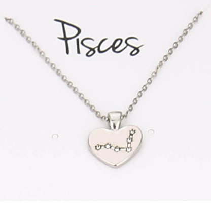 Zodiac Necklace Love Diamond Pendant