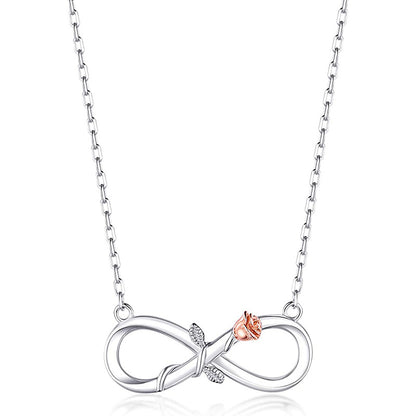 925 Silver Infinity Rose Necklace