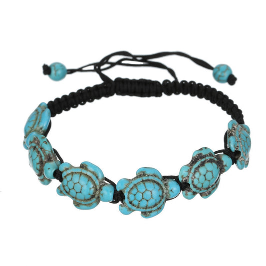 Turquoise Turtle Bracelet with Adjustable Size