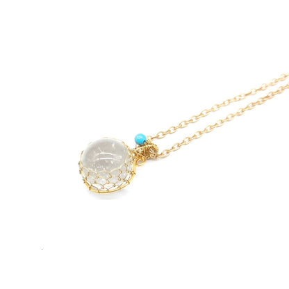 White Crystal Ball Necklace