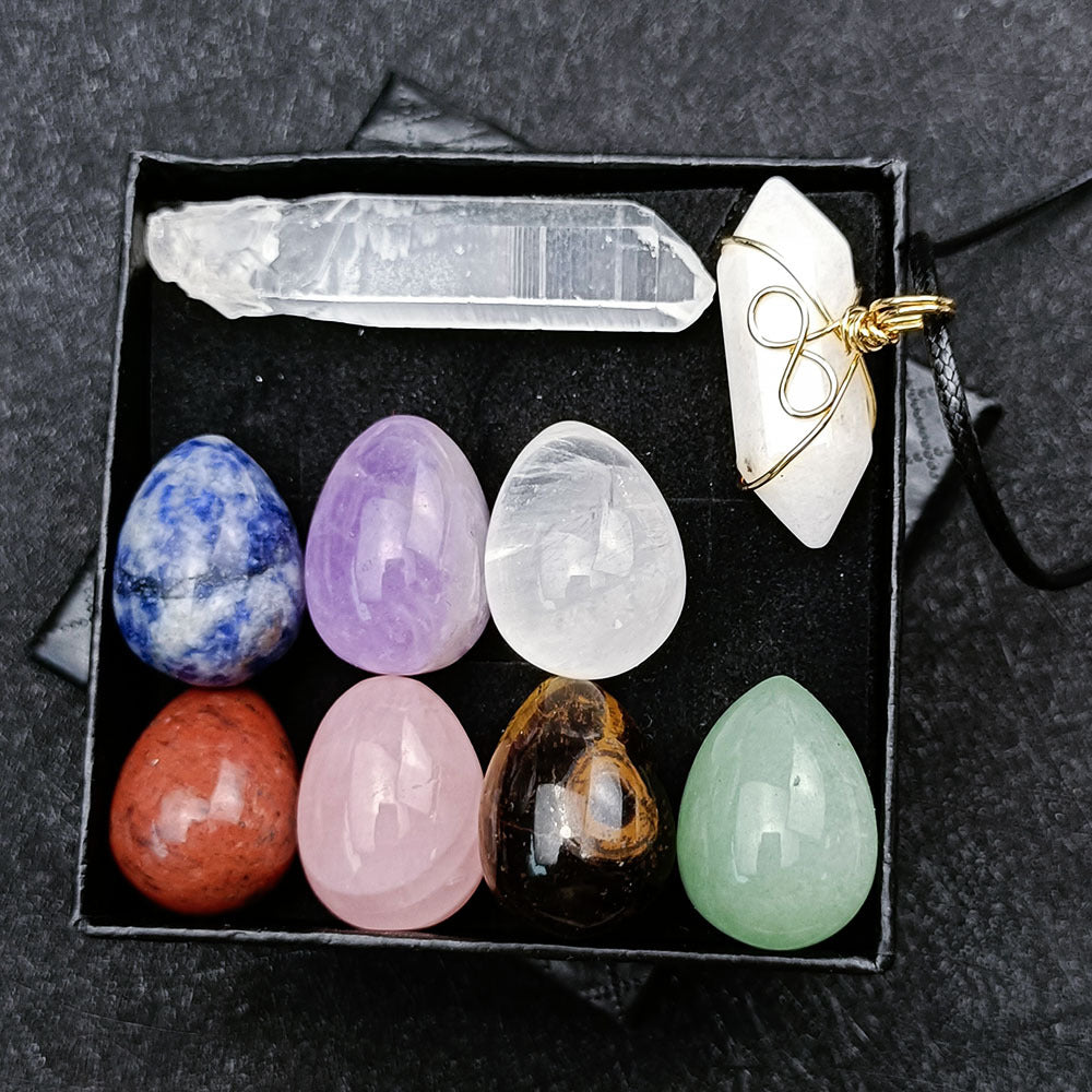 Chakra Egg Crystal Set