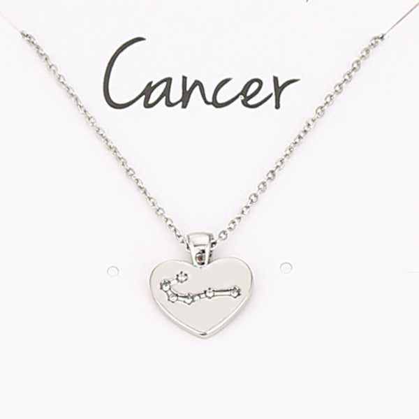 Zodiac Necklace Love Diamond Pendant