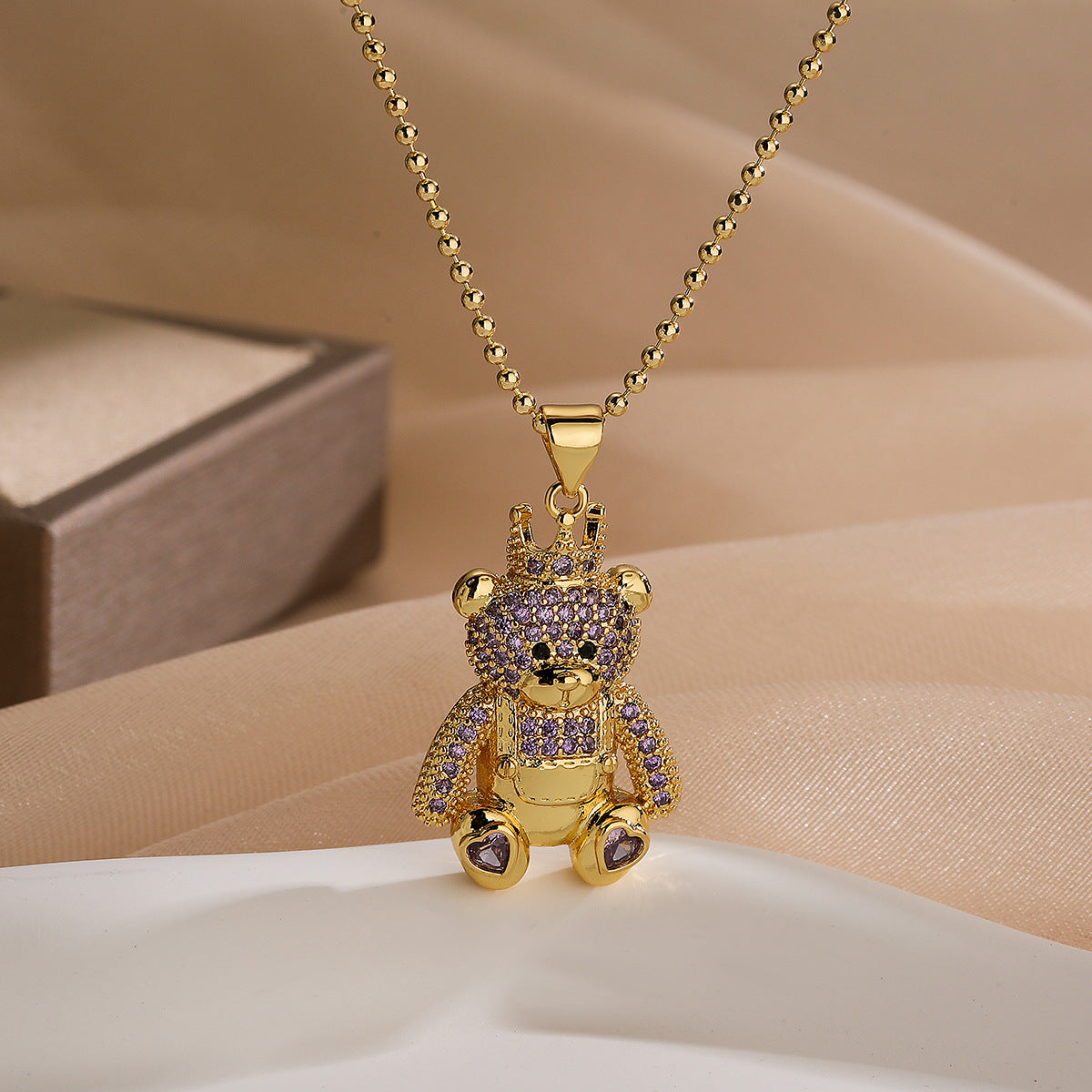 Teddy Bear Pendant Necklace