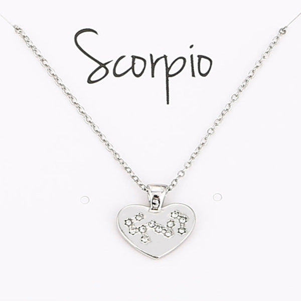 Zodiac Necklace Love Diamond Pendant