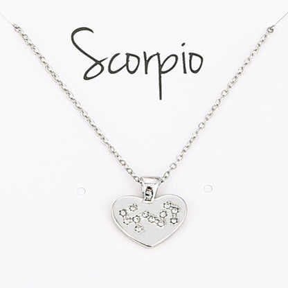 Zodiac Necklace Love Diamond Pendant