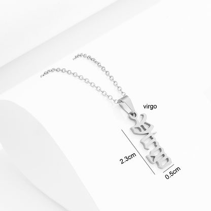 Zodiac Script Necklace