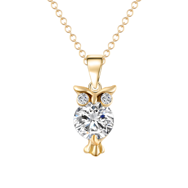 Cubic Zirconium Owl Necklace