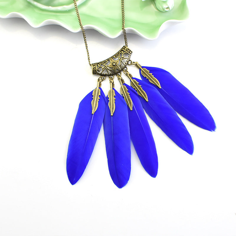 Classic Faux Feather Necklace Collection