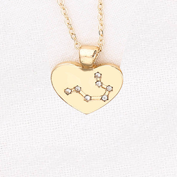 Zodiac Necklace Love Diamond Pendant