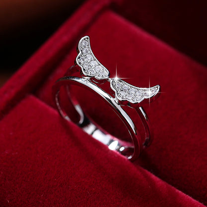 Glittering Angel Wing Ring