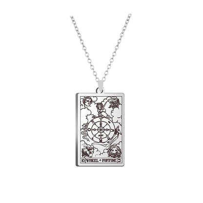 Silver Tarot Card Necklace