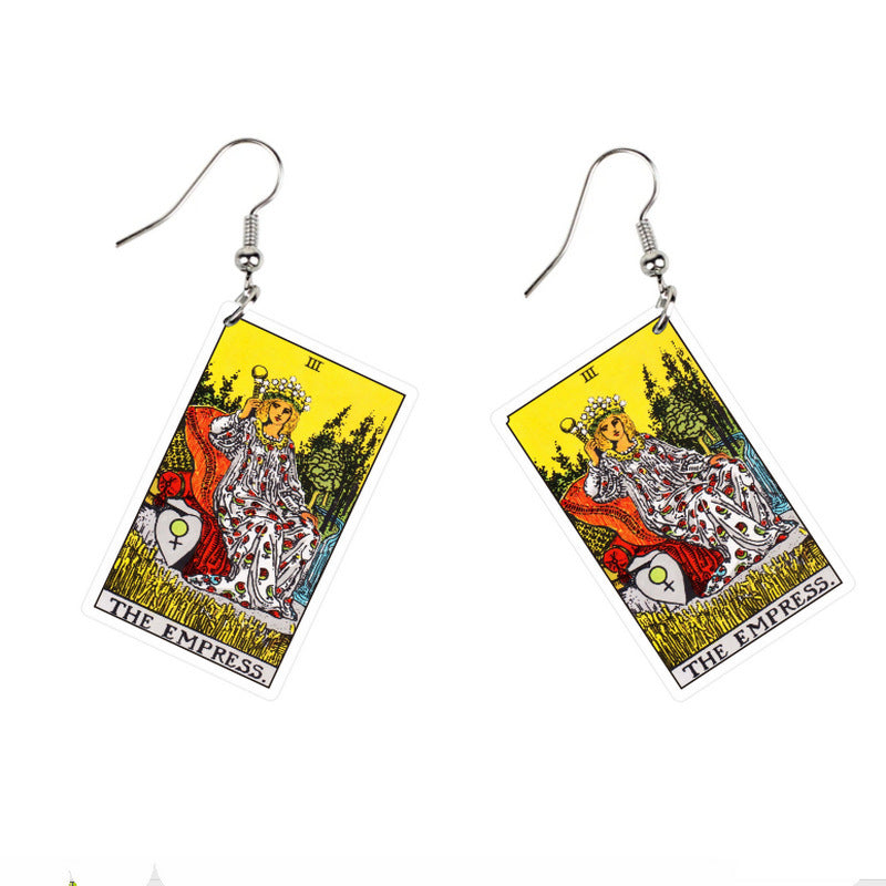 Vintage Style Tarot Card Earrings