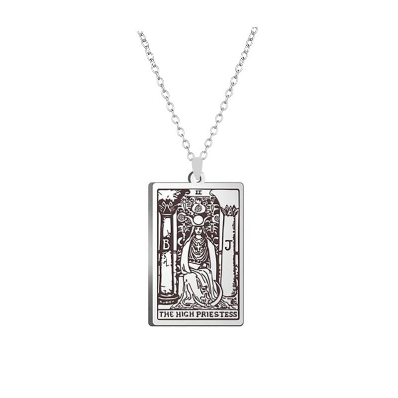 Silver Tarot Card Necklace