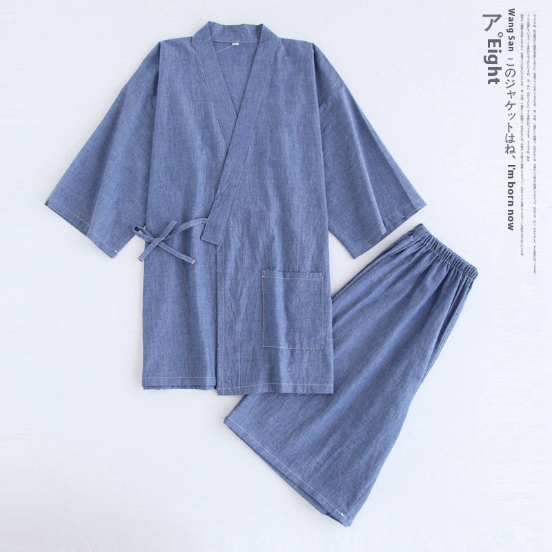 Unisex Summer Cotton Pyjama Set with Shorts & Wrap-Around Top