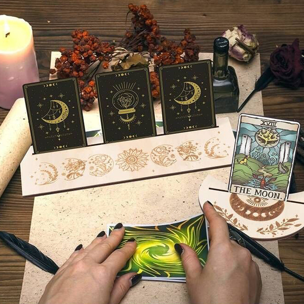 Wooden Tarot Card Holder Set