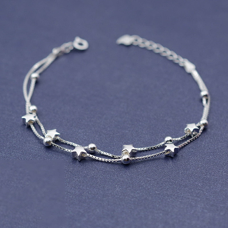 S925 Sterling Silver Star Charm Bracelet