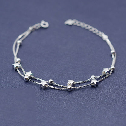 S925 Sterling Silver Star Charm Bracelet