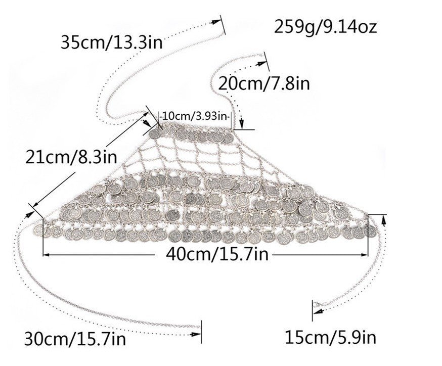 Body Chain with Coins Bralette