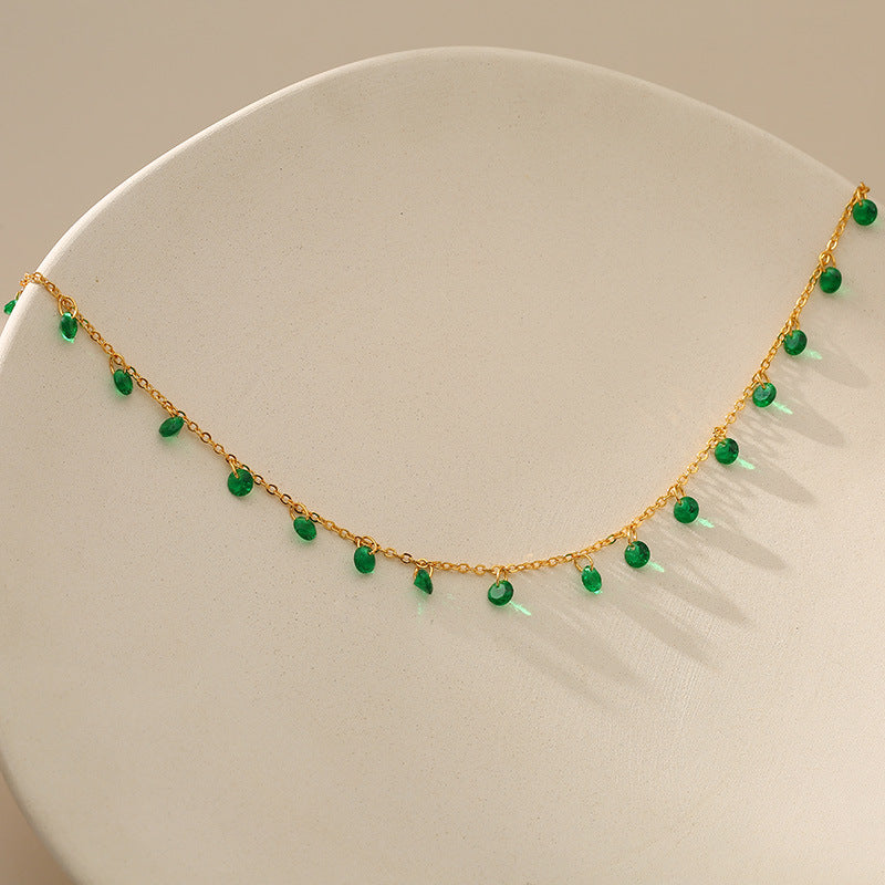 Green Gemstone Anklet