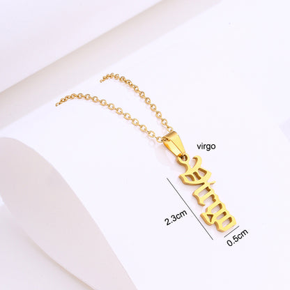 Zodiac Script Necklace