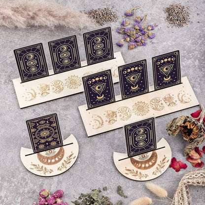 Wooden Tarot Card Holder Set