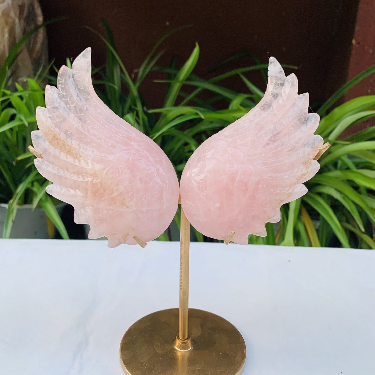 Rose Crystal Angel Wings Ornament