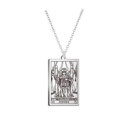 Silver Tarot Card Necklace