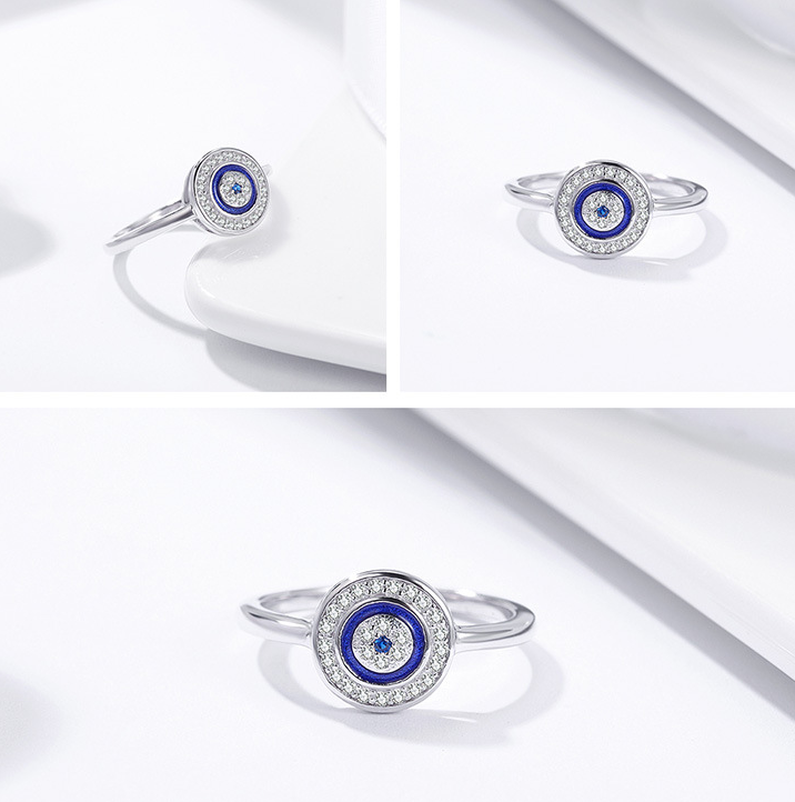 Glimmering Evil Eye Ring