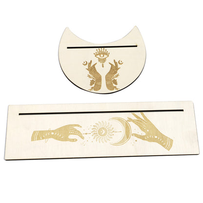 Wooden Tarot Card Holder Set