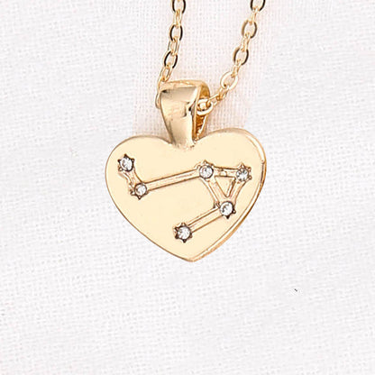 Zodiac Necklace Love Diamond Pendant