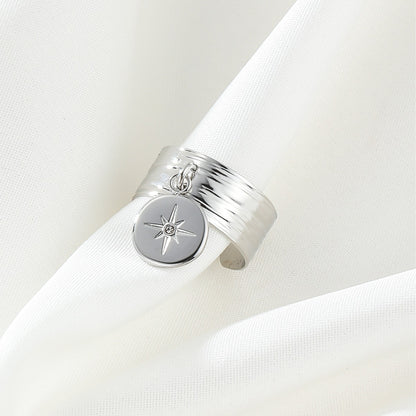 Compass Charm Ring