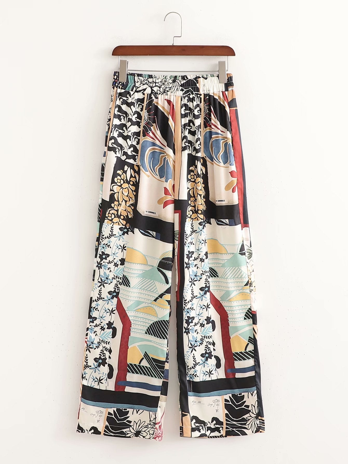 Retro Patchwork Printed Kimono & Pant Collection