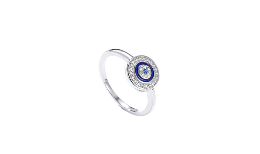 Glimmering Evil Eye Ring