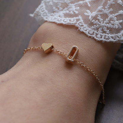 Heart & Initial Charm Bracelet