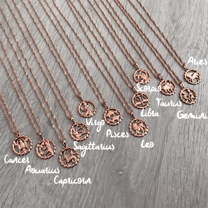 Rose Gold Zodiac Medallion Necklace