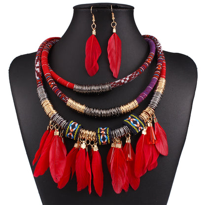 Feather Jewellery Set