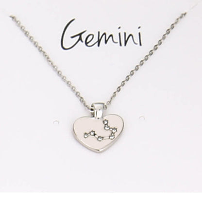 Zodiac Necklace Love Diamond Pendant