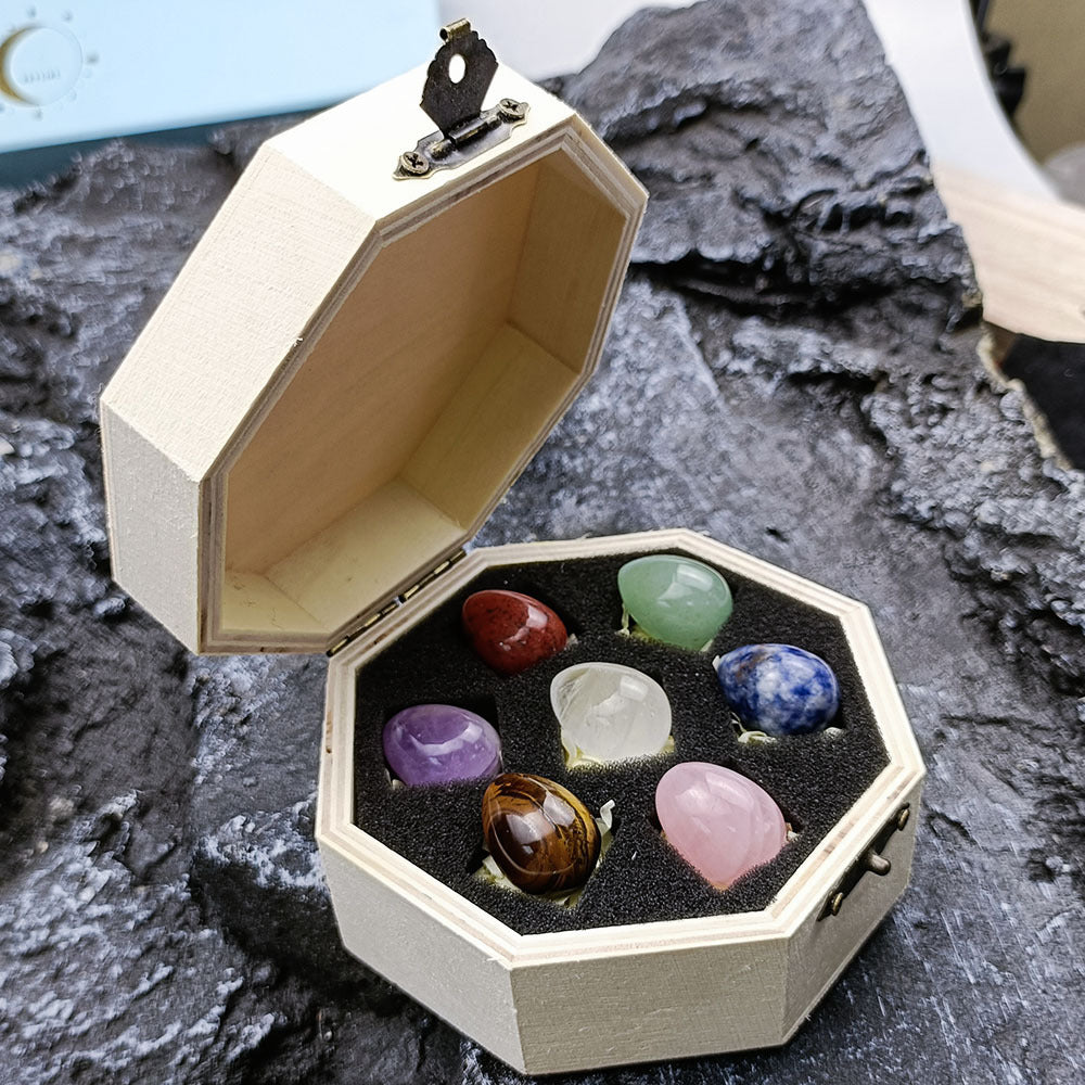 Chakra Egg Crystal Set