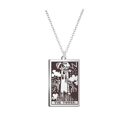 Silver Tarot Card Necklace