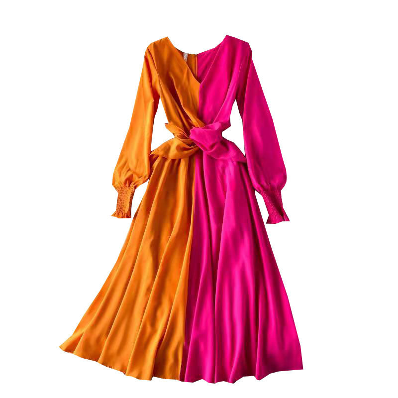 Two Tone Pink & Orange Summer Dress