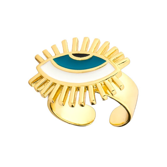 18K Gold Plated Evil Eye Ring