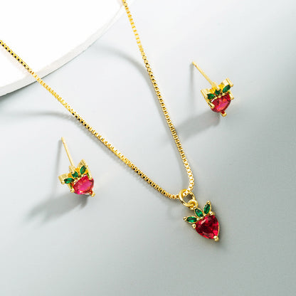 Strawberry/Pineapple Jewellery Set