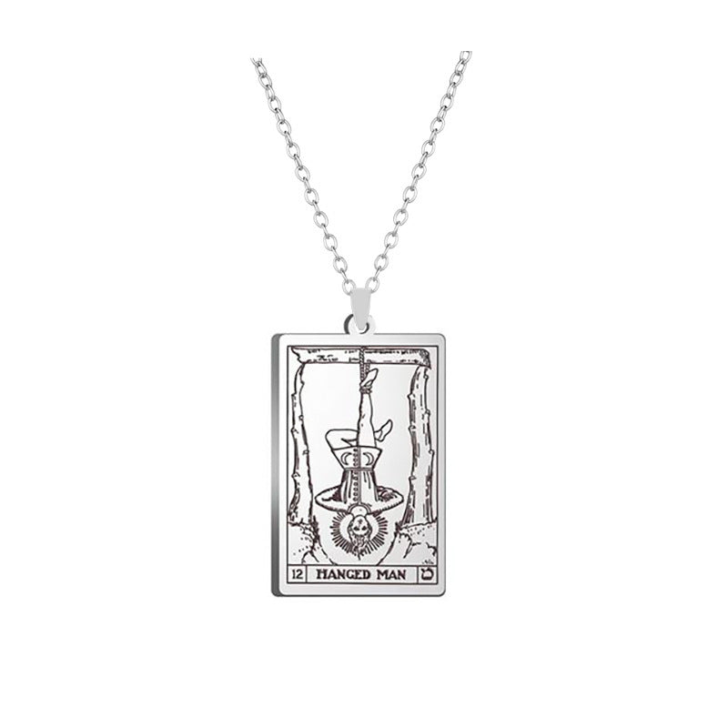 Silver Tarot Card Necklace