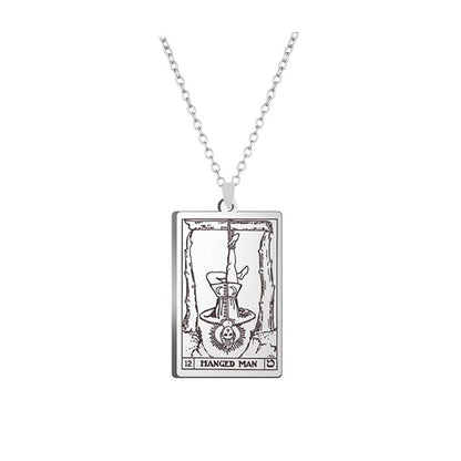 Silver Tarot Card Necklace