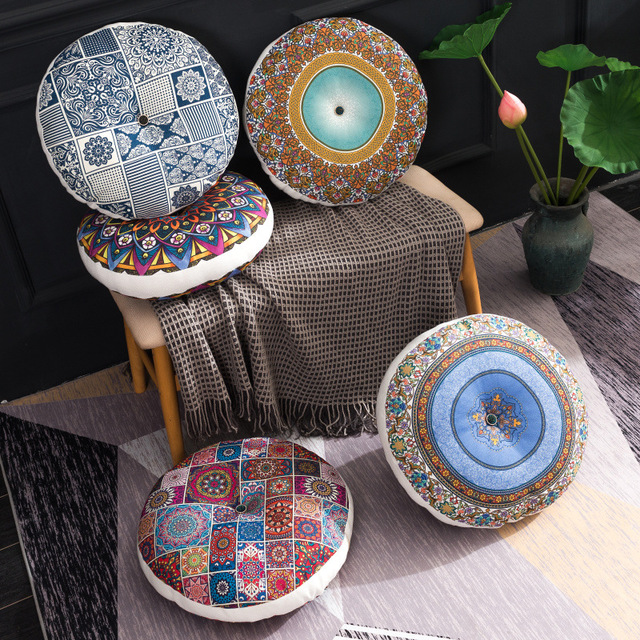 Patterned Floor Cushion/Round Cushion