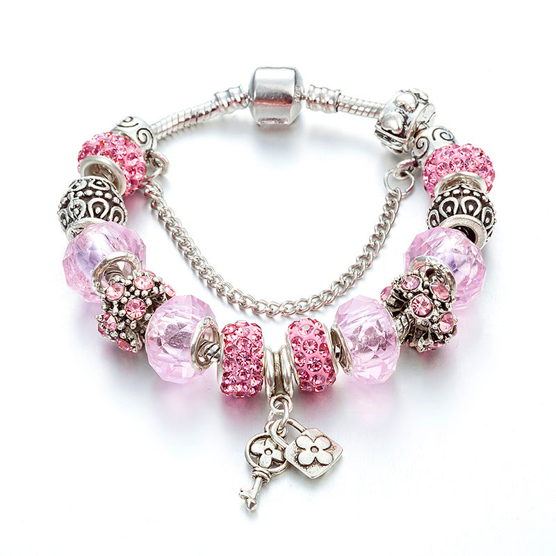 Glass Bead Charm Bracelet