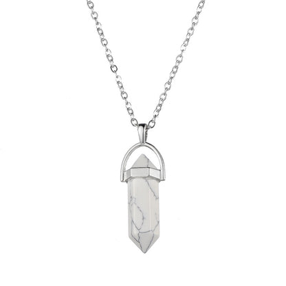 Crystal Wand Necklace Silver Collection - Crystal Column