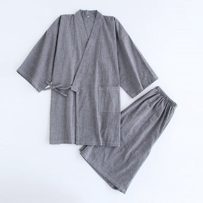 Unisex Summer Cotton Pyjama Set with Shorts & Wrap-Around Top